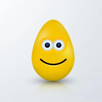 Vector modern easter emoji egg with shadow Illustrazione stock