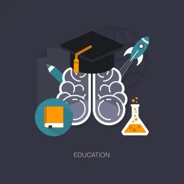 Vector modern education concept illustration Stock Illustration