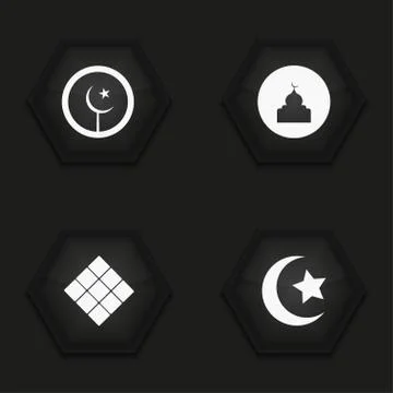 Vector modern eid mubarak icons set Stock-Illustration