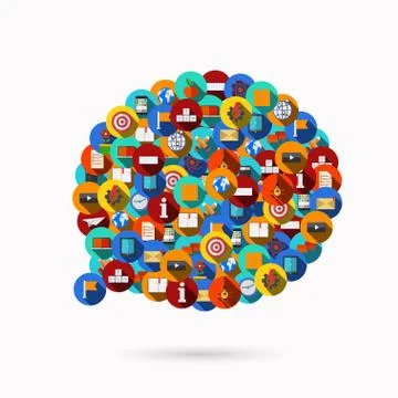 Vector modern flat bubble speech  background. Illustrazione stock