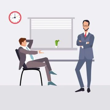 Vector modern flat character design on businessman at work Illustrazione stock