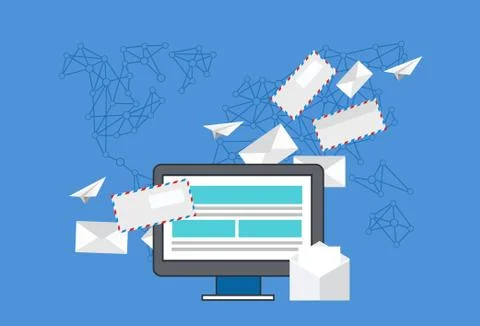 Vector modern flat design of email marketing. Stock Illustration
