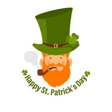 Vector modern flat design icon on Saint Patrick's Day character leprechaun wi Stock-Illustration