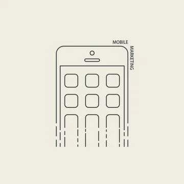 Vector modern flat design of mobile marketing Stock Illustration