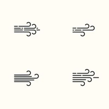 Vector modern flat design of wind icons set Stock Illustration