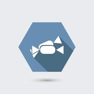 Vector modern flat icon with long shadow. Illustrazione stock