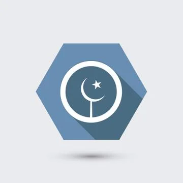 Vector modern flat icon with long shadow. Stock Illustration