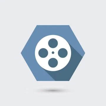 Vector modern flat icon with long shadow. Illustrazione stock