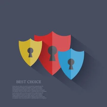 Vector modern flat shield background. Eps 10 Illustrazione stock
