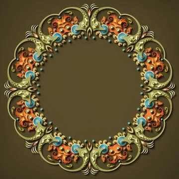 Vector modern floral elements. 3d effect imitation Stock Illustration