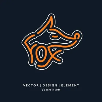 Vector modern Fox logo and emblem. Stock Illustration