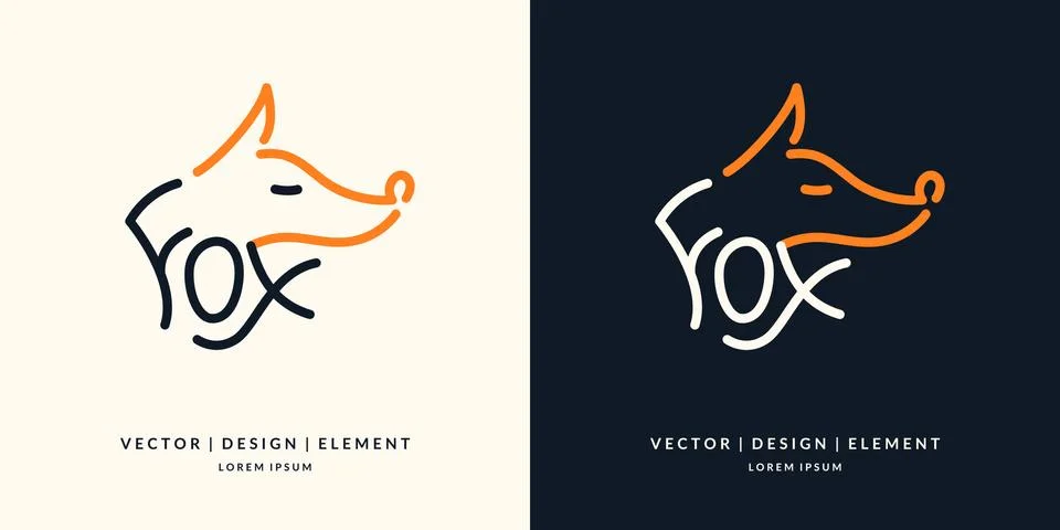 Vector modern Fox logo and emblem. Stock Illustration