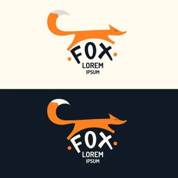 Vector modern Fox logo and emblem. Stock Illustration