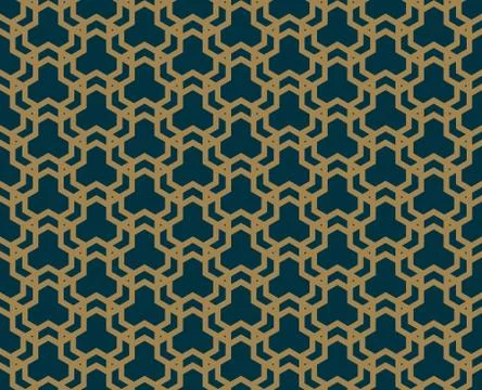 Vector modern geometric tiles pattern. golden lined shape Illustrazione stock