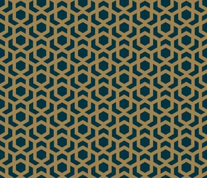 Vector modern geometric tiles pattern. golden lined shape. Stock Illustration