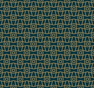 Vector modern geometric tiles pattern. golden lined shape Stock Illustration
