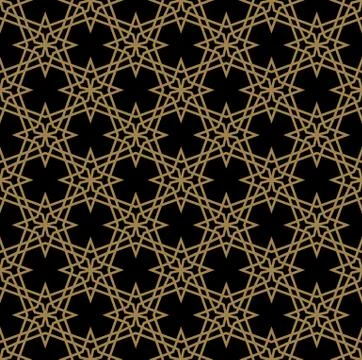 Vector modern geometric tiles pattern. golden lined shape. Abstract art deco Illustrazione stock