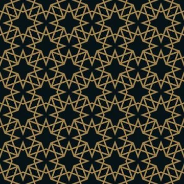 Vector modern geometric tiles pattern. golden lined shape. Abstract art deco Illustrazione stock