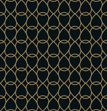 Vector modern geometric tiles pattern. golden lined shape. Abstract art deco Stock Illustration