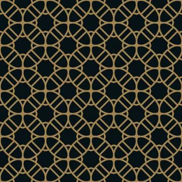 Vector modern geometric tiles pattern. golden lined shape. Abstract art deco Stock Illustration