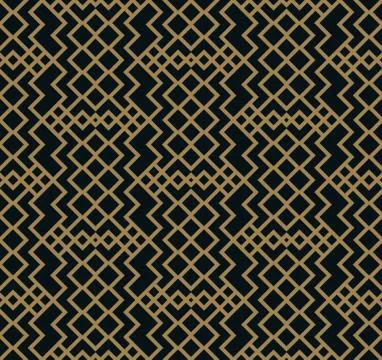 Vector modern geometric tiles pattern. golden lined shape. Abstract art deco Stock Illustration