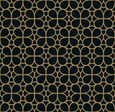 Vector modern geometric tiles pattern. golden lined shape. Abstract art deco Stock Illustration