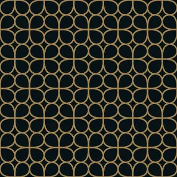 Vector modern geometric tiles pattern. golden lined shape. Abstract art deco Stock Illustration