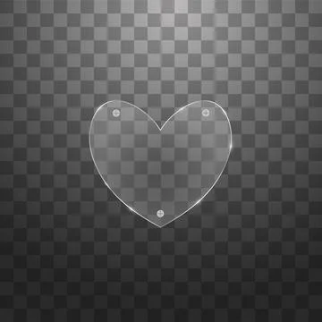 Vector modern glass heart on sample background. Stock Illustration