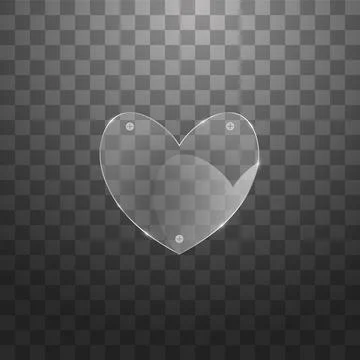 Vector modern glass heart on sample background. Stock Illustration