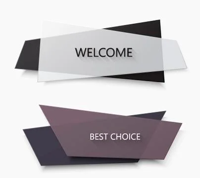 Vector modern glossy banners or creative frame set on white Stock-Illustration