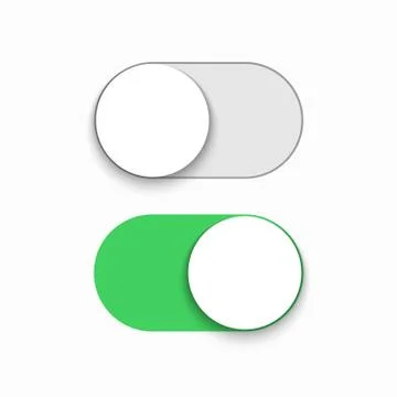 Vector modern green slider button on white background. 스톡 일러스트