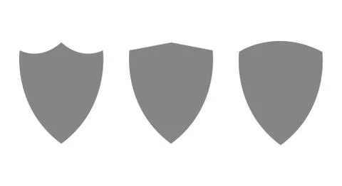 Vector modern guard shield icons set, security logo on white background. Stock Illustration