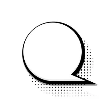 Vector modern halftone bubble speech icon on white background Stock Illustration