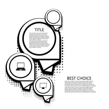 Vector modern halftone bubble speech icons business and technology background Stock Illustration