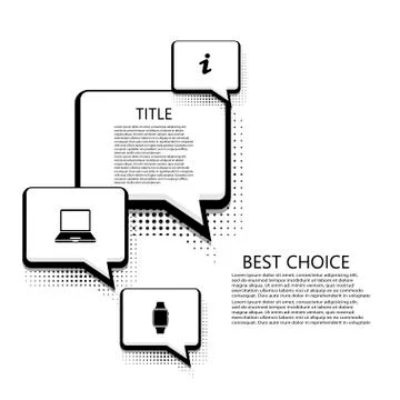 Vector modern halftone bubble speech icons business and technology background Stockillustratie