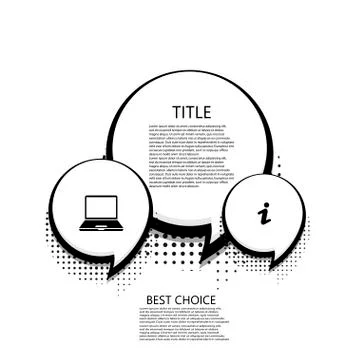 Vector modern halftone bubble speech icons business and technology background 스톡 일러스트