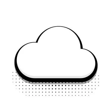 Vector modern halftone cloud icon on white background Stock Illustration