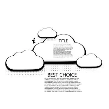Vector modern halftone cloud icons background Stock Illustration