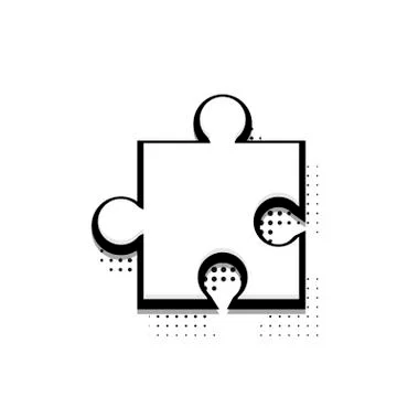 Vector modern halftone puzzle icon on white background Stock Illustration