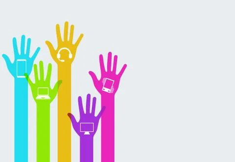 Vector modern hands technology infographics Stock Illustration