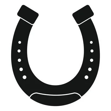 Vector modern horseshoe black simple icon isolated Stock Illustration