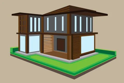 Vector : modern house design Stock Illustration