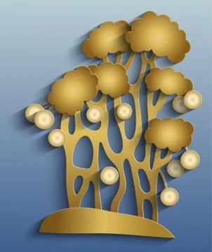 Vector modern illustration of volumetric tree 스톡 일러스트