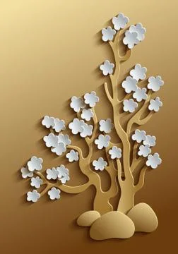 Vector modern illustration of volumetric tree Stock Illustration