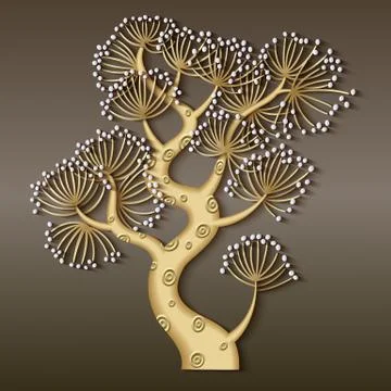 Vector modern illustration of volumetric tree 스톡 일러스트