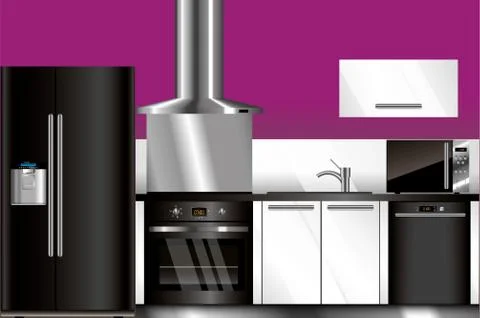 Vector modern kitchen Stock Illustration