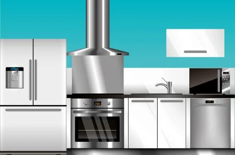Vector modern kitchen Stock Illustration