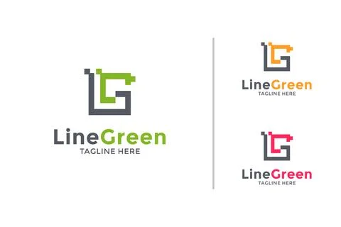 Vector modern L G or S letter logo collection Stock Illustration