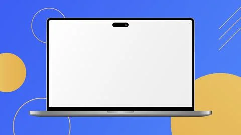 Vector modern laptop mockup template Stock Illustration
