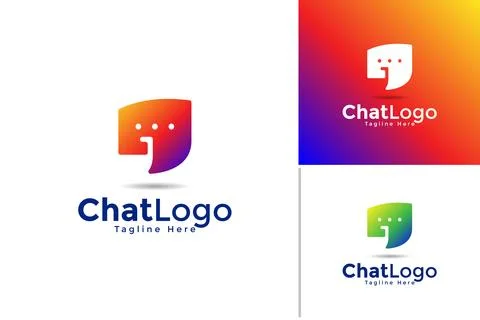 Vector modern let's chat bubble symbol logo collection Stock Illustration